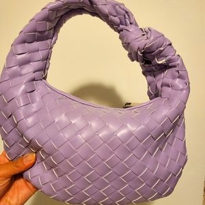 Vegan Leather Woven Knot Handbag